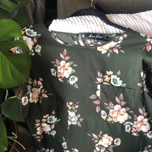 Floral Chiffon Style Pocket Blouse